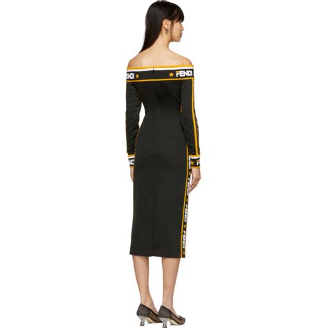 fendi off the shoulderleopard dress|fendi shirt dresses.